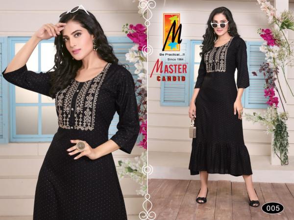 Master Candid Rayon Designer Flair Kurtis Collection